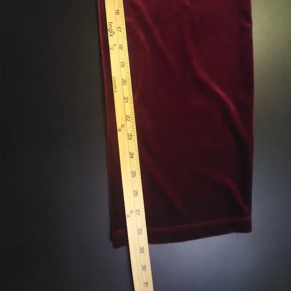 Chico Velvet Burgundy Pull On Pants Flowy Stretch Waist Size S Boho Hippie - Picture 6 of 7